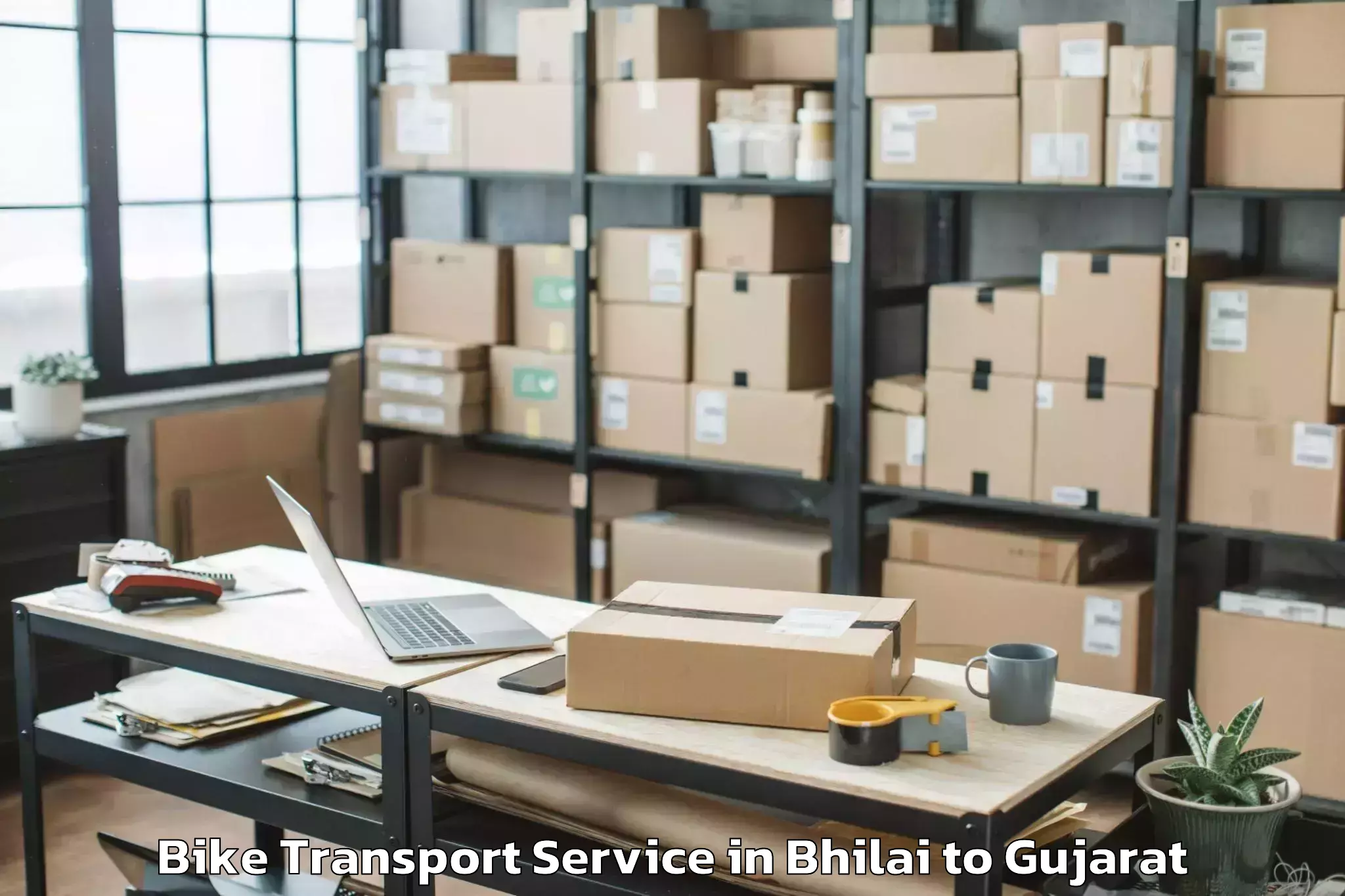 Comprehensive Bhilai to Gujarat Vidyapith Ahmedabad Bike Transport